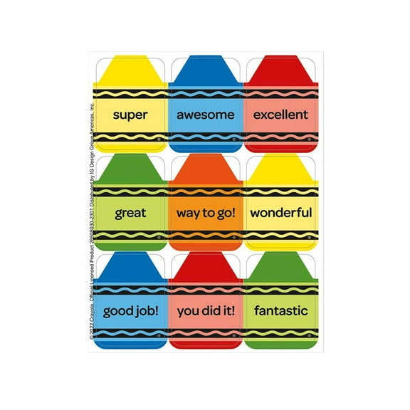 Eureka Crayola Giant Stickers, 36 Per Pack, 12 Packs