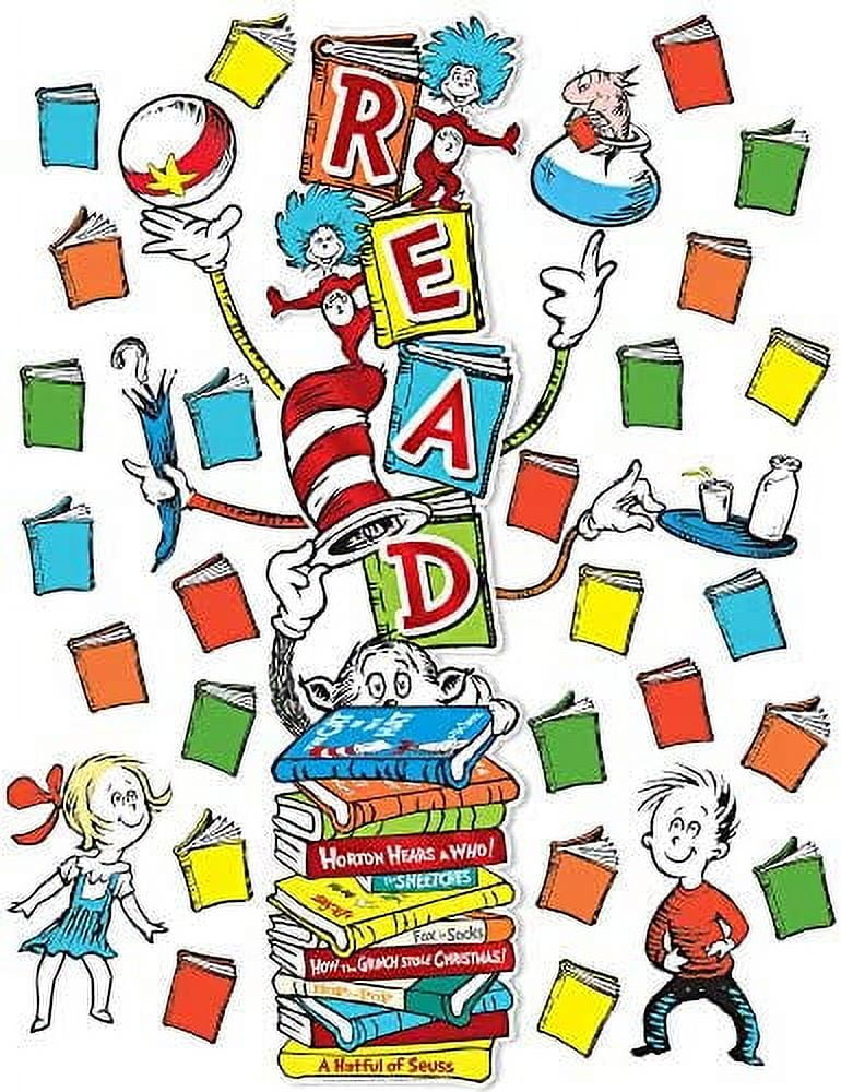Eureka Dr. Seuss ''Read'' Classroom Decoration Door Poster Kit, 34pcs