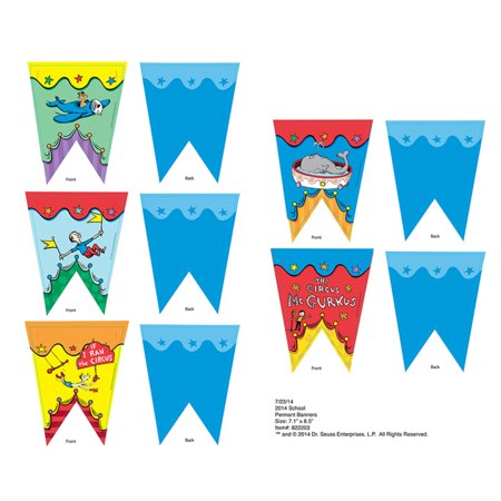 Eureka EU-822203 Dr Seuss - If I Ran The Circus Pennant Banner