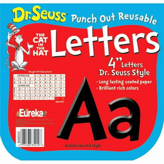 Eureka Dr. Seuss Black Deco 4" Letters, 217 Per Pack, 3 Packs