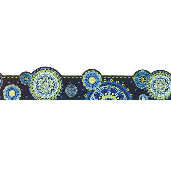 Eureka EU-845624 Blue Harmony-Mandala Deco Trim? Extra Wide Die Cut