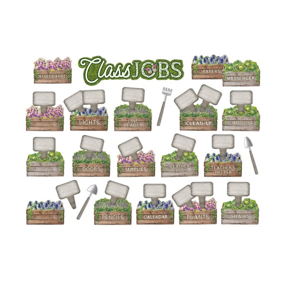 Eureka Curiosity Garden Class Jobs Mini Bulletin Board Set