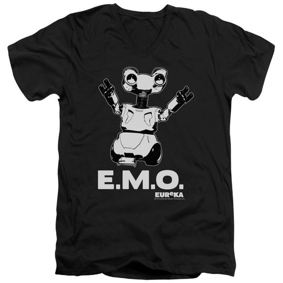 Eureka Emo Adult V-Neck T-Shirt 30/1 T-Shirt Black