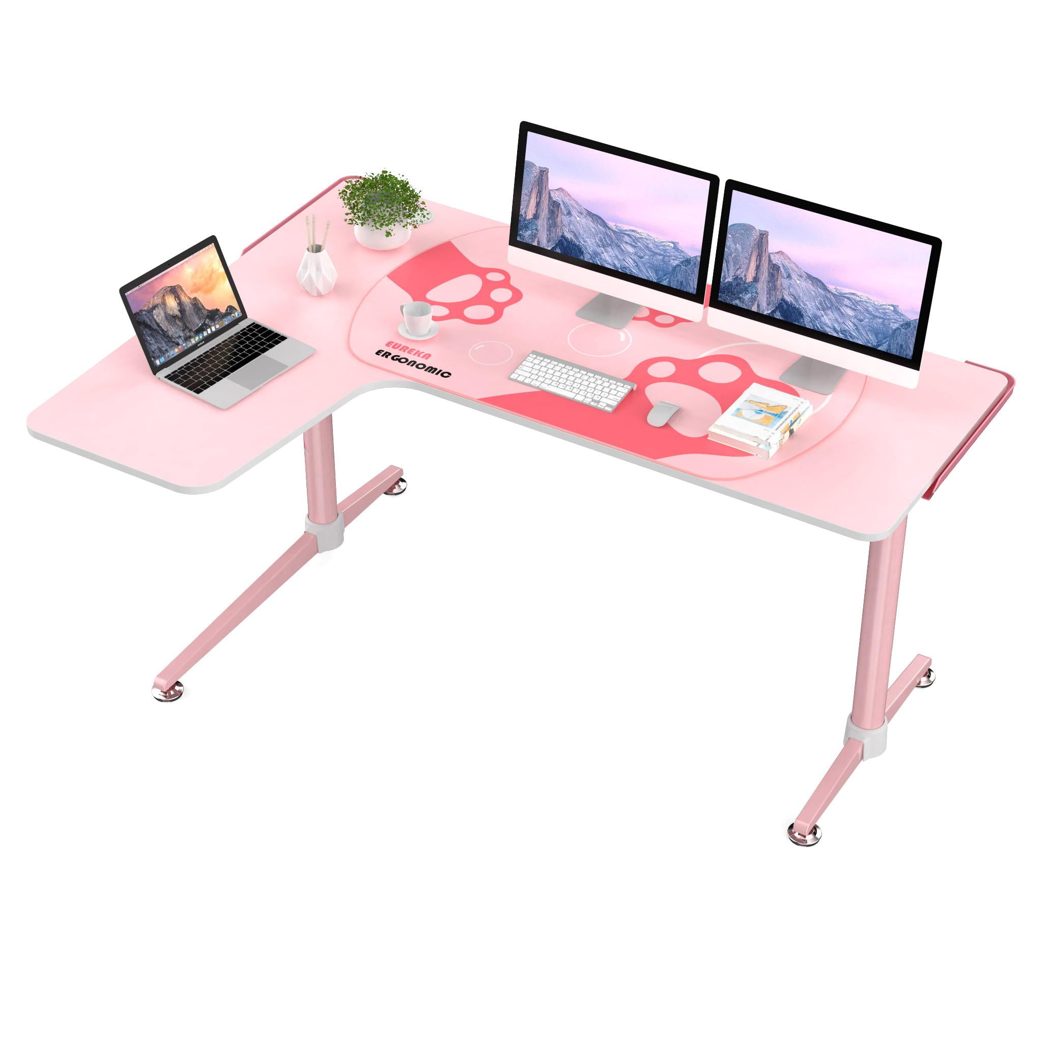 Eureka ergonomic sale gaming desk pink