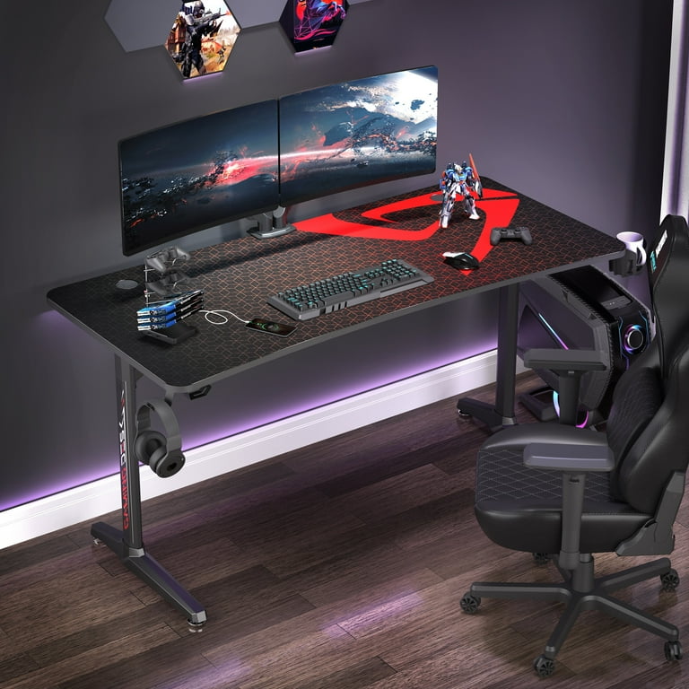 Curved desk clearance gaming setup