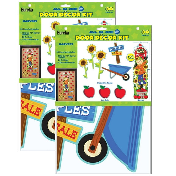Eureka Fall/Harvest All-In-One Door Dcor Kit, 2 Kits