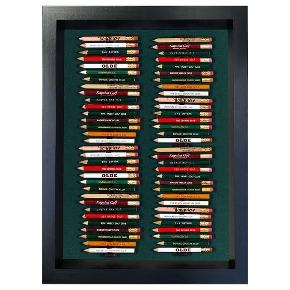 Eureka Golf Pencil Display Case | Holds 64 Round or Octagonal Golf Pencils | Black Finish | Made in the USA
