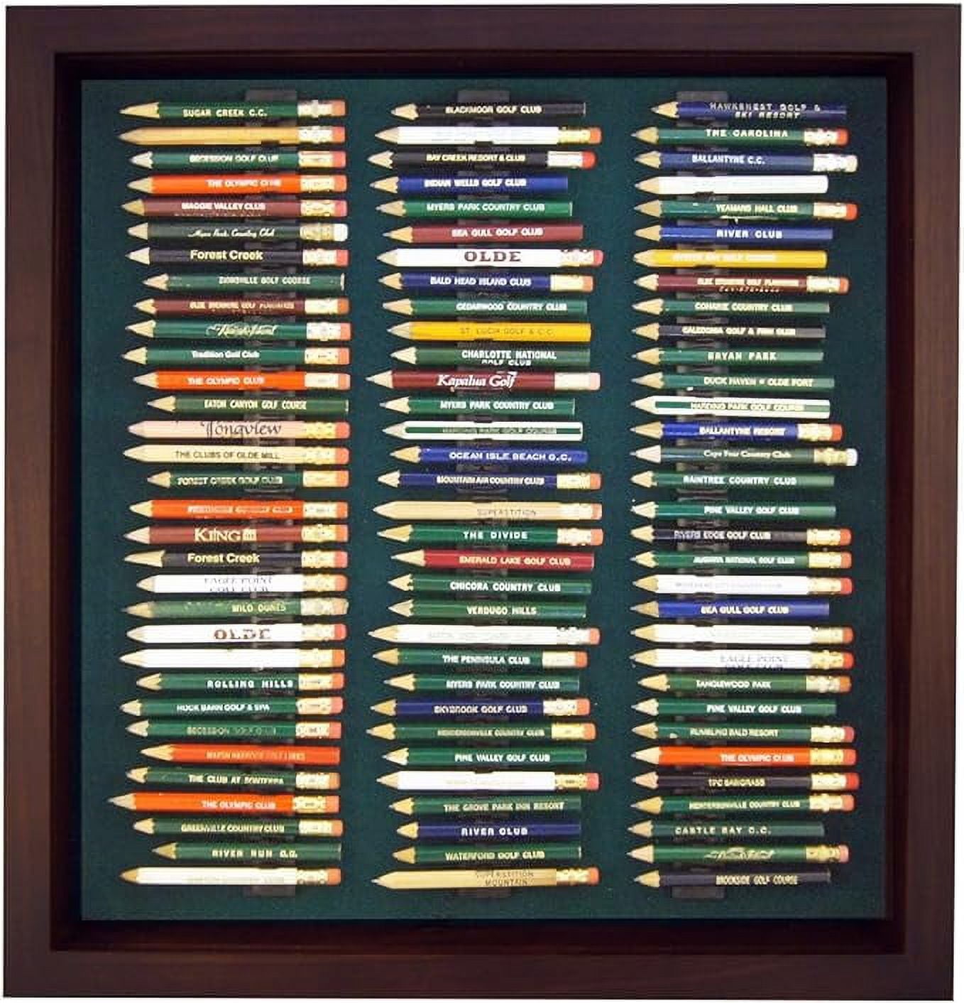 Eureka Golf Pencil Display Case with Acrylic Cover Holds 96 Round or