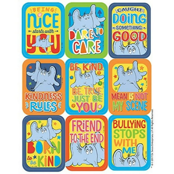 Eureka Horton Kindness, Assorted Stickers, Giant 650020