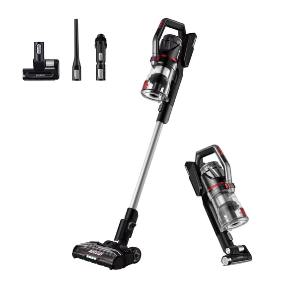 Eureka Lightweight Cordless Vacuum Cleaner with LED Headlights, 450W Powerful BLDC Removable Battety Handheld Vac for Multifloors, Carpet & Hardwood Floor, Altitude Pro + Motorized Pet Tool, Red