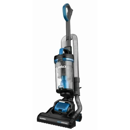 Eureka Max Swivel Deluxe Upright Vacuum, Swivel Steering, Extended Reach, Quick Release Handle, Black and Blue