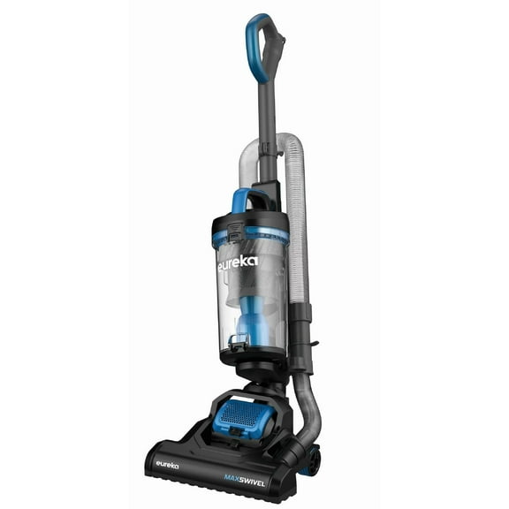 Eureka Max Swivel Deluxe Upright Vacuum, Swivel Steering, Extended Reach, Quick Release Handle, Black and Blue
