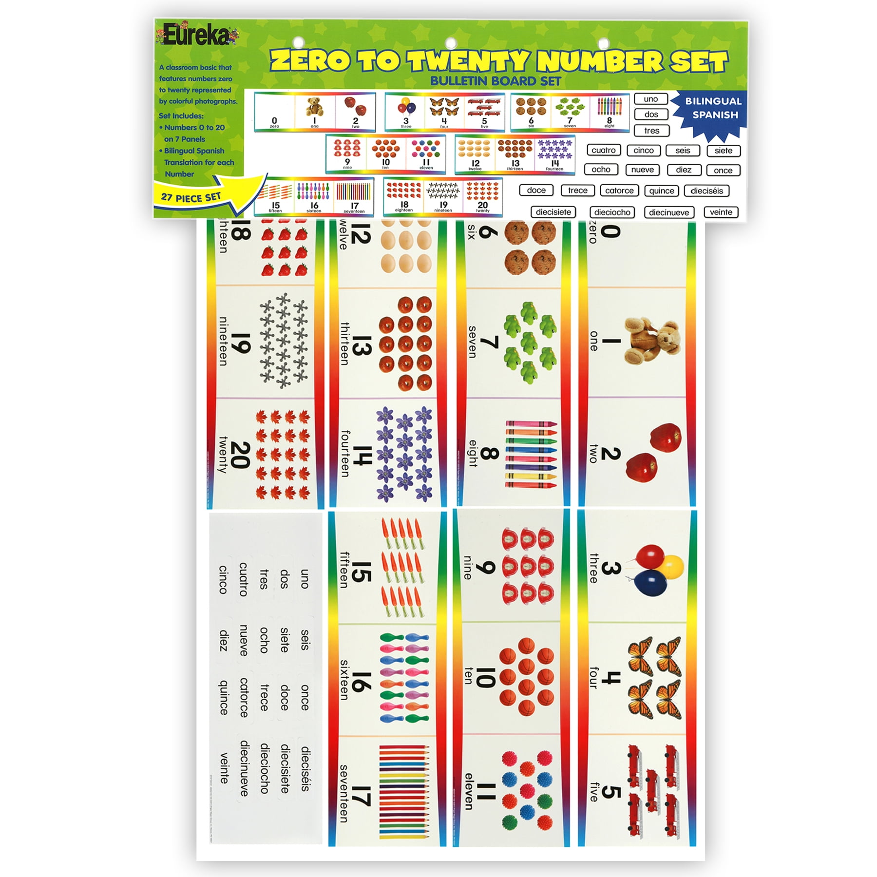Eureka Numbers 0 through 20 Number Set, 4 Pieces