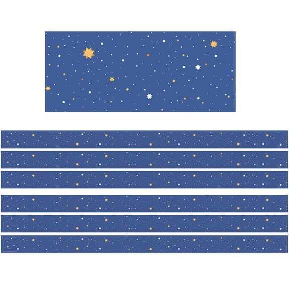 Eureka Once Upon A Dream Starry Night Deco Trim, 37 Feet Per Pack, 6 Packs