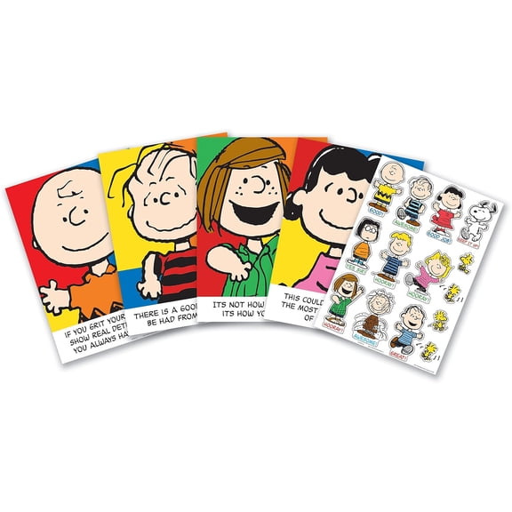 Eureka Peanuts Characters & Motivational Phrases Bulletin Board Set