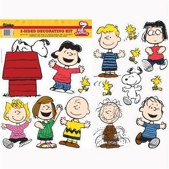 Eureka Peanuts Classic Characters 2-Sided Deco Kit, 6 Kits