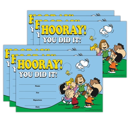 Eureka Peanuts Recognition Awards, 36 Per Pack, 6 Packs