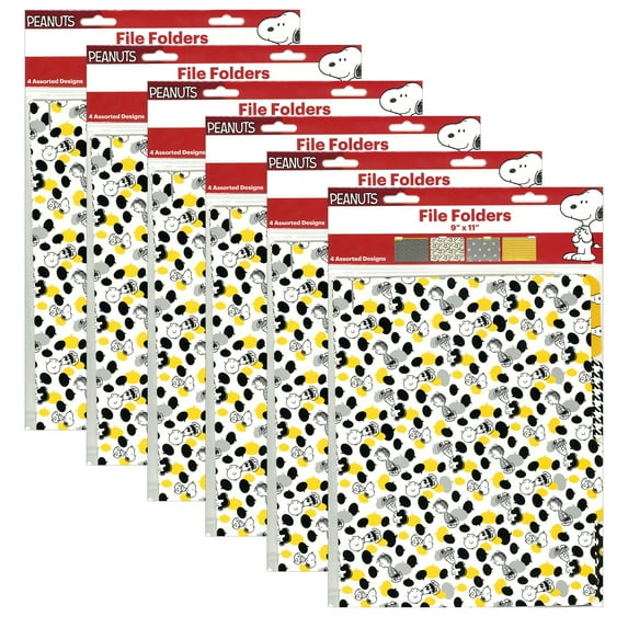 Eureka Peanuts Touch of Class File Folders, 4 Per Pack, 6 Packs