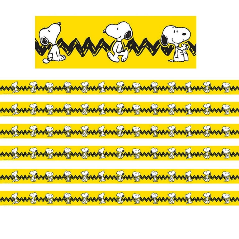Eureka Peanuts Yellow with Snoopy Deco Trim, 37 Feet Per Pack, 6