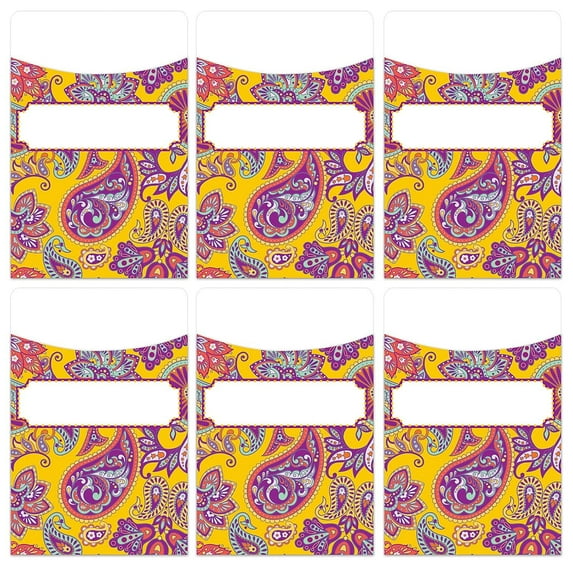 Eureka Positively Paisley Library Pockets 35/Pack 6/Packs (EU-866434-6)