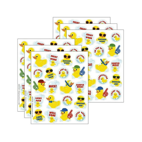 EUREKA (6 PK) RUBBR DUCK BUBBLEBATH STICKR