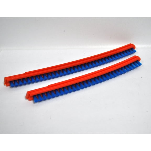 Eureka Sanitaire Upright Vacuum Cleaner Vibra Groomer II Wide Track Brushroll Inserts, 1 pair, 1 long, 1 short, orange inserts, blue nylon bristles