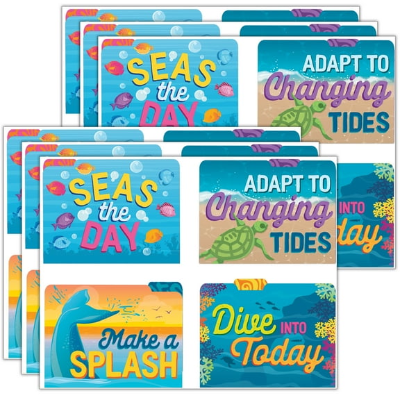 Eureka Seas the Day File Folders, 4 Per Pack, 6 Packs