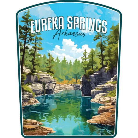 Eureka Springs Arkansas Souvenir Decorative Vinyl Decal Sticker (2-Inch)