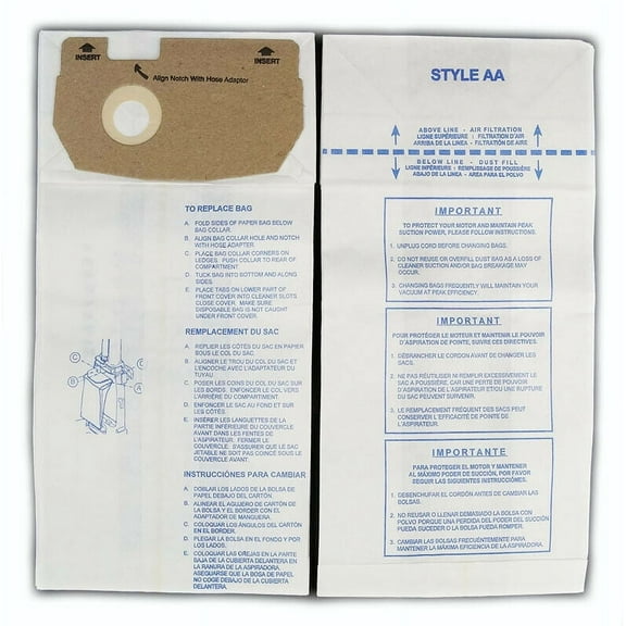 Eureka Style AA Whirlwind Micro Allergen Vacuum Cleaner Bags by DVC Made in USA [ 75 Bags ]