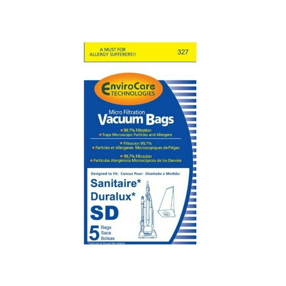Eureka Style SD Vacuum Bags Micro Allergen Type Vac 63262B-10, 327 SC9150 SC9180 [50 Bags]
