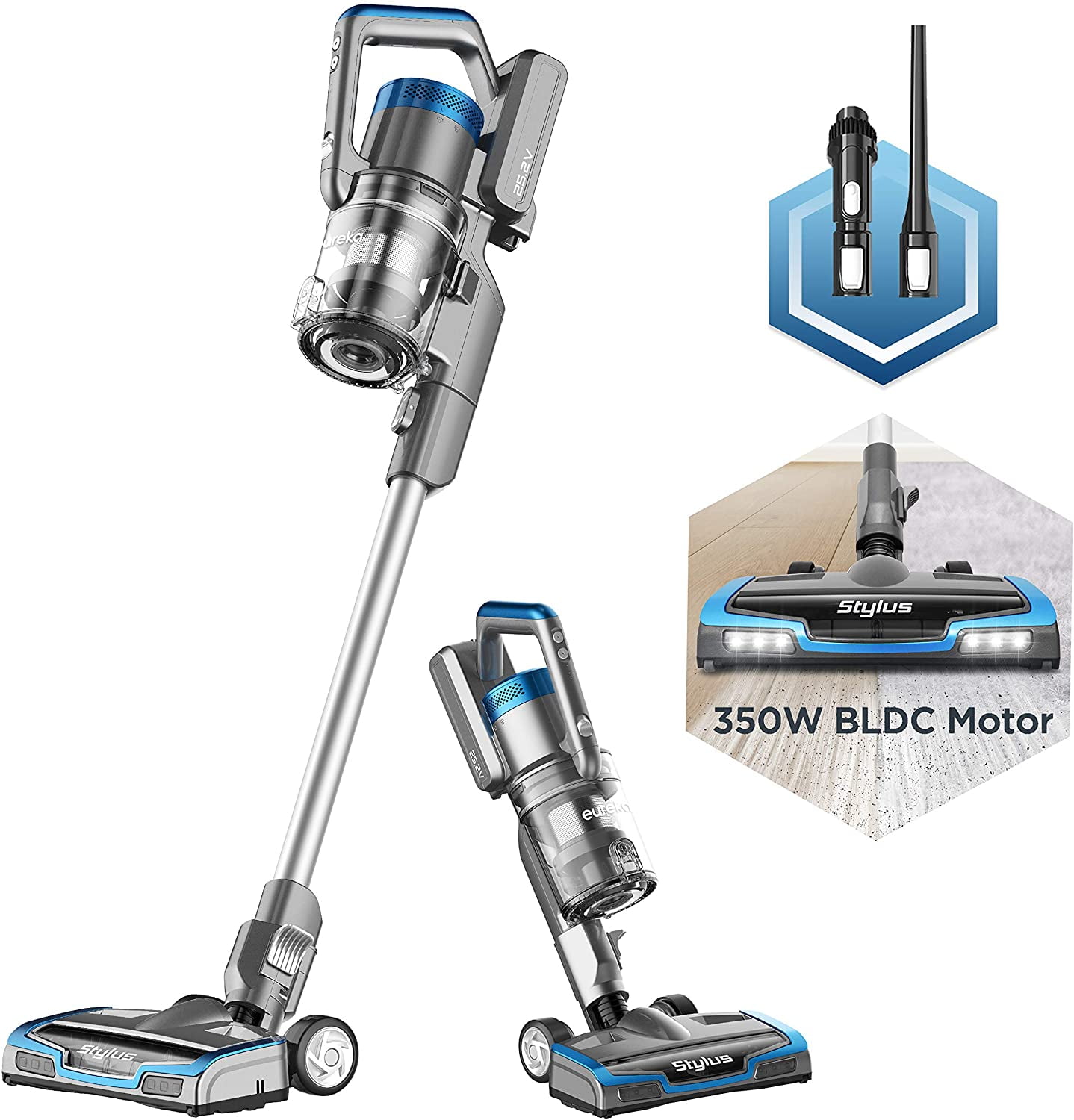 Eureka Stylus Lightweight Cordless Vacuum Cleaner, 350W Powerful BLDC