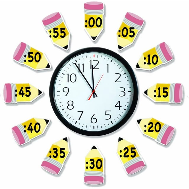 Eureka 'Telling Time' Bulletin Board Analog Clock Practice, 4pc, 17'' W