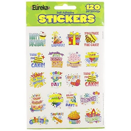 Eureka Birthday Theme Stickers, Pack of 120 (EU 655062)