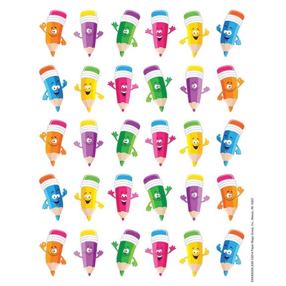 Eureka Pencil Smiley Faces Theme Stickers (EU 655068)
