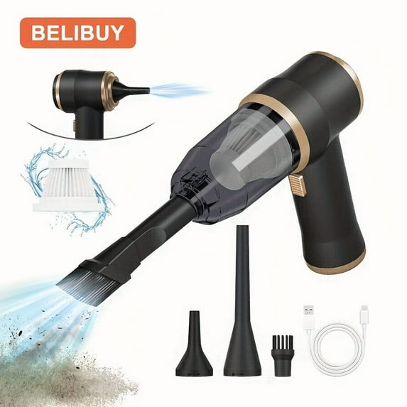 Eurekaly Cordless Handheld Vacuum - Portable USB Rechargeable Vacuum Cleaner with Attachments - Powerful Suction for Car, Home & Office Cleaning