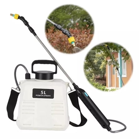 Eurhowing 1.35Gal Electric Garden Sprayer, USB-C Rechargeable Battery Powered Sprayer with 3 Nozzle, Yard Spray Pump for Weed Control, Cleaning, Disinfecting, White