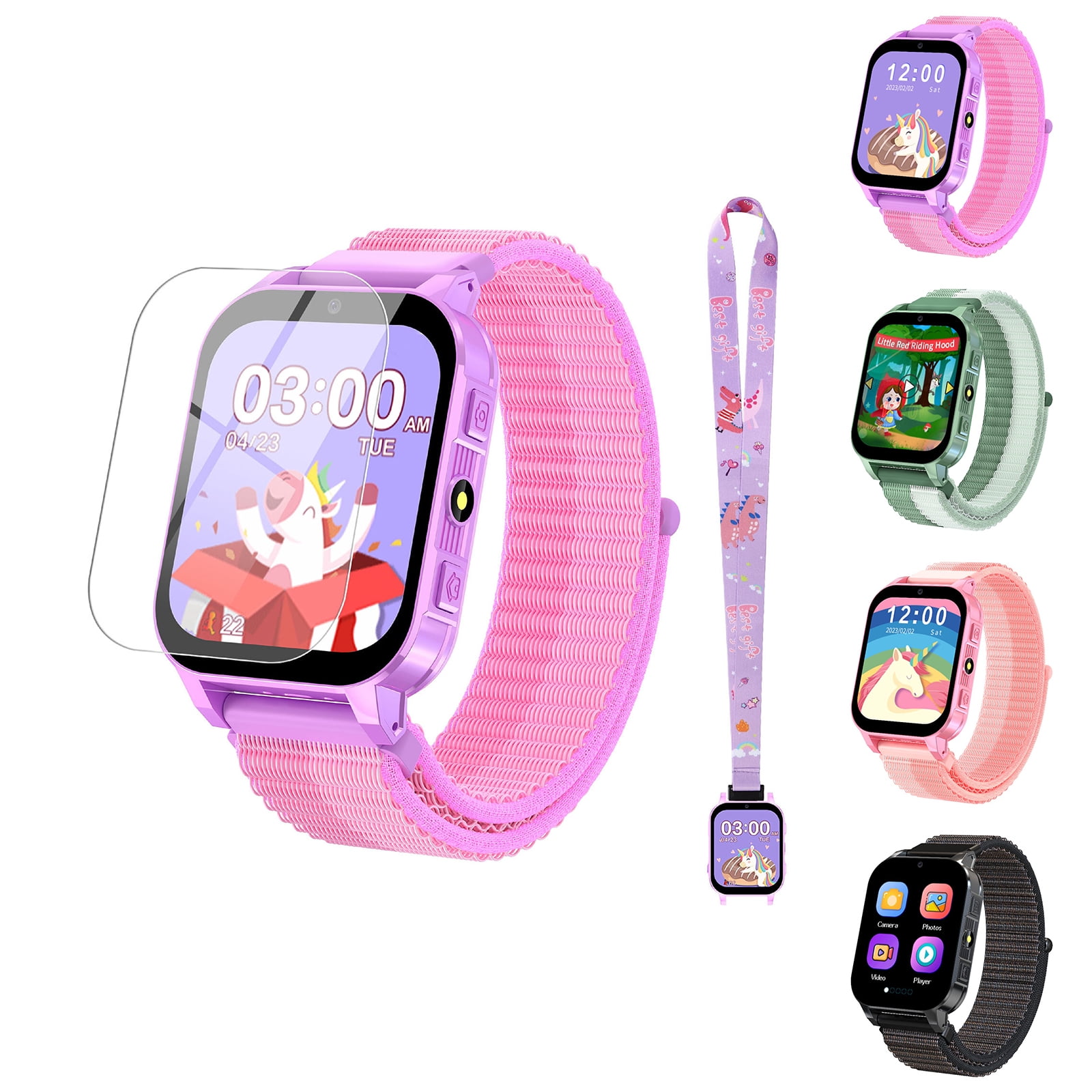 Eurhowing 1.83" Smart Watch for Kids 3-12, 30 Games, Habit Tracking, Music Player, Video, Alarm Clock, HD Touchscreen, Educational Toys Birthday Christmas Gifts for Boys Girls, Purple