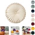 thumbnail image 1 of Eurhowing 13.8" Pumpkin Pleated Throw Pillows, Sofa Tatami Pillow, Round Couch Pillows for Living Room, Sofa, Bed, Beige, 1 of 9
