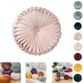thumbnail image 1 of Eurhowing 13.8" Pumpkin Pleated Throw Pillows, Sofa Tatami Pillow, Round Couch Pillows for Living Room, Sofa, Bed, Pink, 1 of 8