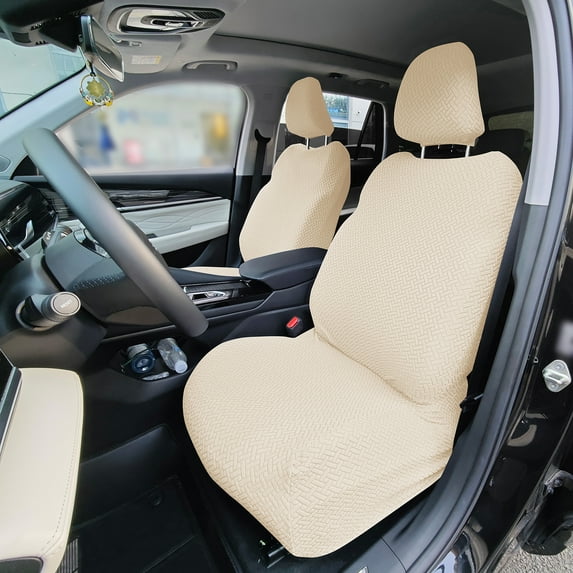 Eurhowing 2-Pack Universal Front Car Seat Covers, Non-Slip Jacquard Car Seat Protector, Auto Seat Covers for Most Cars, SUVs, and Trucks, Yellow