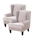 thumbnail image 1 of Eurhowing 2-Pack Wingback Chair Slipcovers with Cushion Cover, Stretch Velvet Soft Armchair Covers, Wingback Chair Furniture Protector, Sliver Grey, 1 of 8