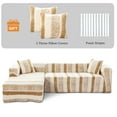 thumbnail image 1 of Eurhowing 2-Piece L Shape Sofa Cover for Sectional Couch, 3+4 Seater Stretchable Thick Plush Slipcover, Non-Slip Shaggy Fuzzy Furniture Protector for Pets Kids Spills, Khaki, 1 of 11