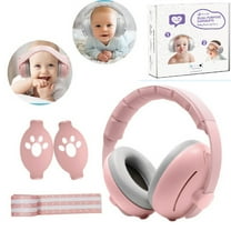 Eurhowing 2-in-1 Baby Ear Muffs for Noise Protection, Noise Cancelling Headphones for Infants & Toddlers 0-4 Years, Hearing Safety for Airplane Travel, Loud Events, Sleeping, Pink