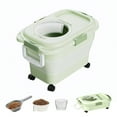thumbnail image 1 of Eurhowing 20lb Dog Food Storage Container, Airtight Collapsible Pet Food Bin with Wheels & Lid, Cereal Rice Storage Bucket for Home Pet Hospital Shelter, Green, 1 of 7