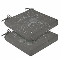 Eurhowing 19x19x4 Inch Outdoor Chair Cushions 2 Pack, Waterproof Patio Seat Cushions with Cover & Straps, Fade Resistant Pads for Garden, Porch, Poolside Furniture (Dark Gray)