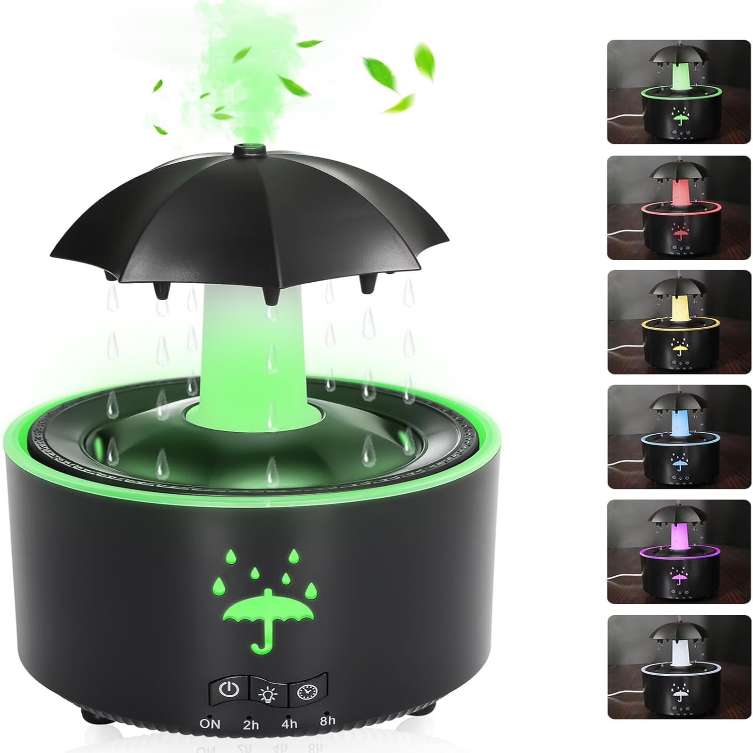 Eurhowing 350ML Cool Mist Humidifier for Bedroom & Baby Room, 3-IN-1 Essential Oil Diffuser, Remote Control Air Vaporizer 7-Color Light, Auto Shut-Off, Ultra Quiet, Black