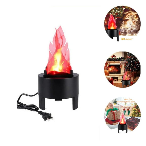Eurhowing 3D Fake Flame Lamp,110V Electric Campfire Artificial Flickering Flame Fake Fire Light, Flame Stage Effect Light for Halloween Christmas Party Festival Decoration, 1Pcs