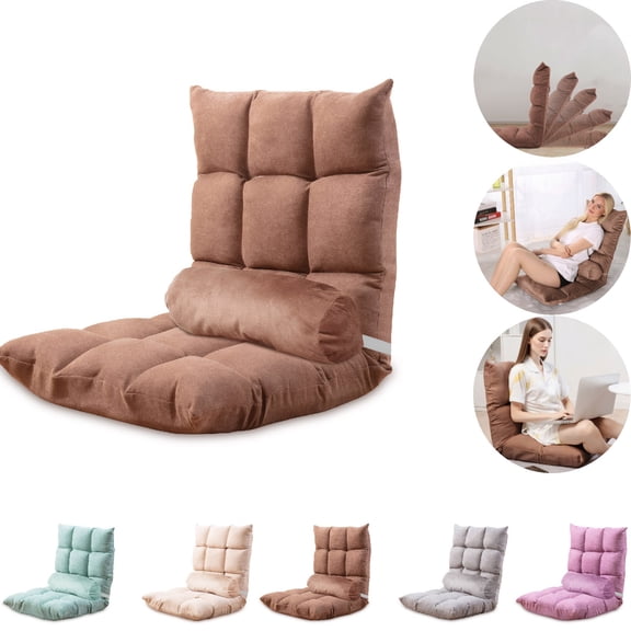 Eurhowing 5-Position Adjustable Floor Chair Folding Gaming Chair, Ergonomic Foldable Lounge Chair, Portable Floor Recliner for TV Watching, Reading, Living Room, Coffee