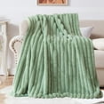 thumbnail image 1 of Eurhowing 51"×63" Bubble Blanket, Faux Rabbit Furry Blanket for Bed and Couch, Warm Thick Soft Fluffy Plush Shaggy Fuzzy Blanket, Green, 1 of 6
