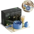 thumbnail image 1 of Eurhowing 7-Piece Japanese Matcha Tea Set, Matcha Whisk Set with Bamboo Whisk, Chawan Bowl, Scoop & Sifter, Complete Ceremony Kit, Gift, Blue, 1 of 7